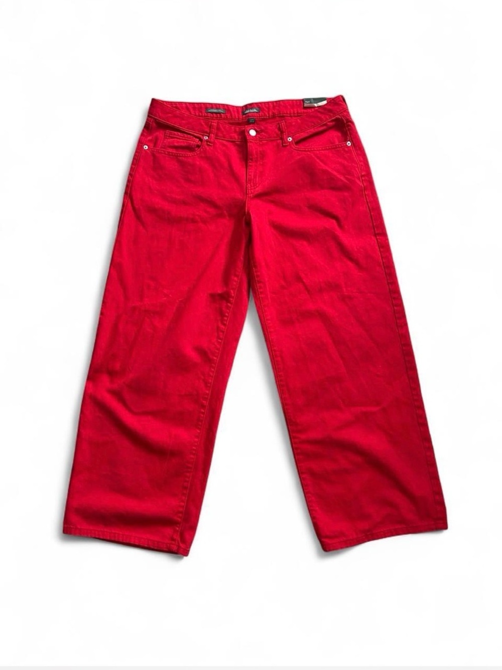 Women’s red low rise wide leg jeans sz 14